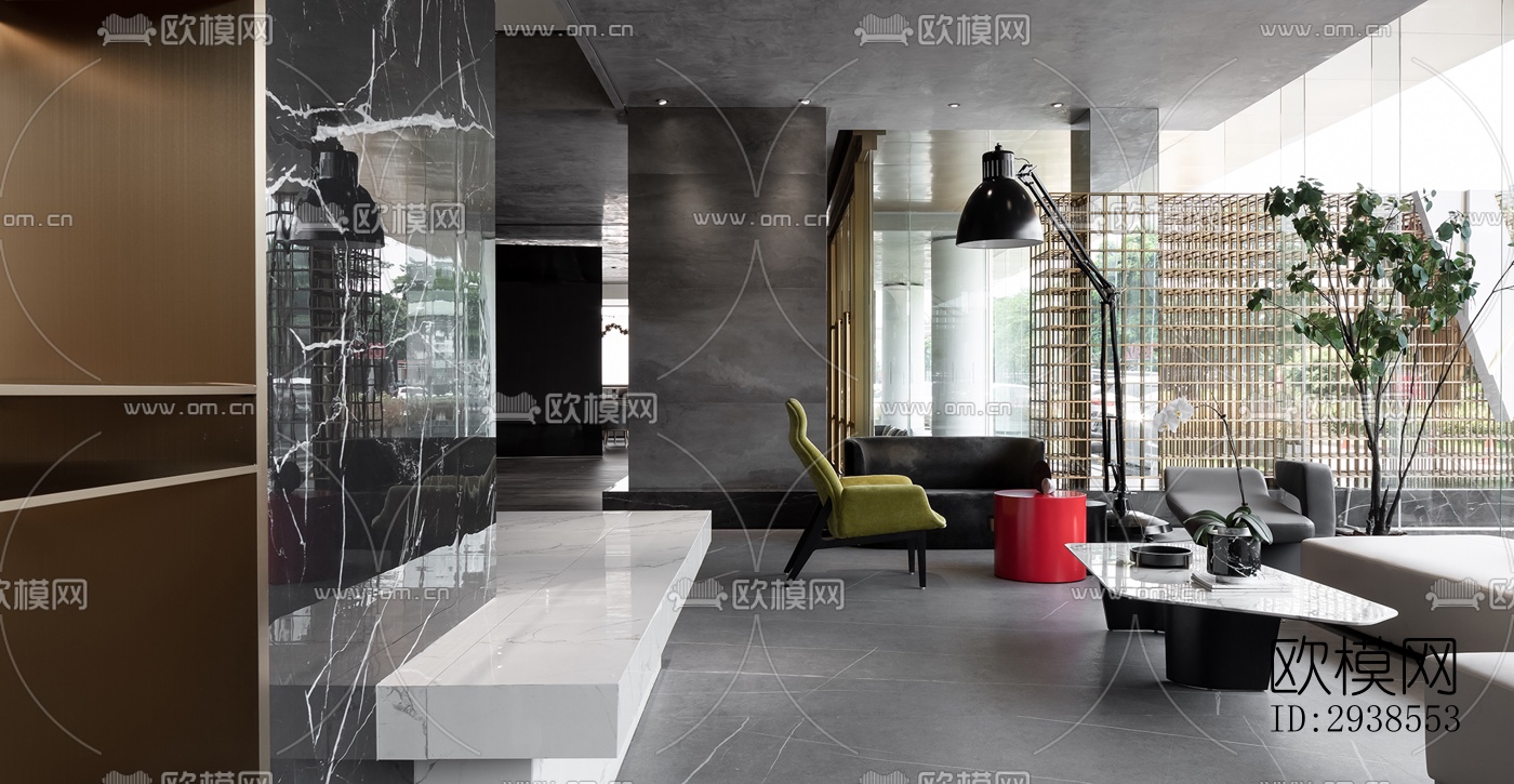 工业风展览展厅效果图下载（渲染图3）