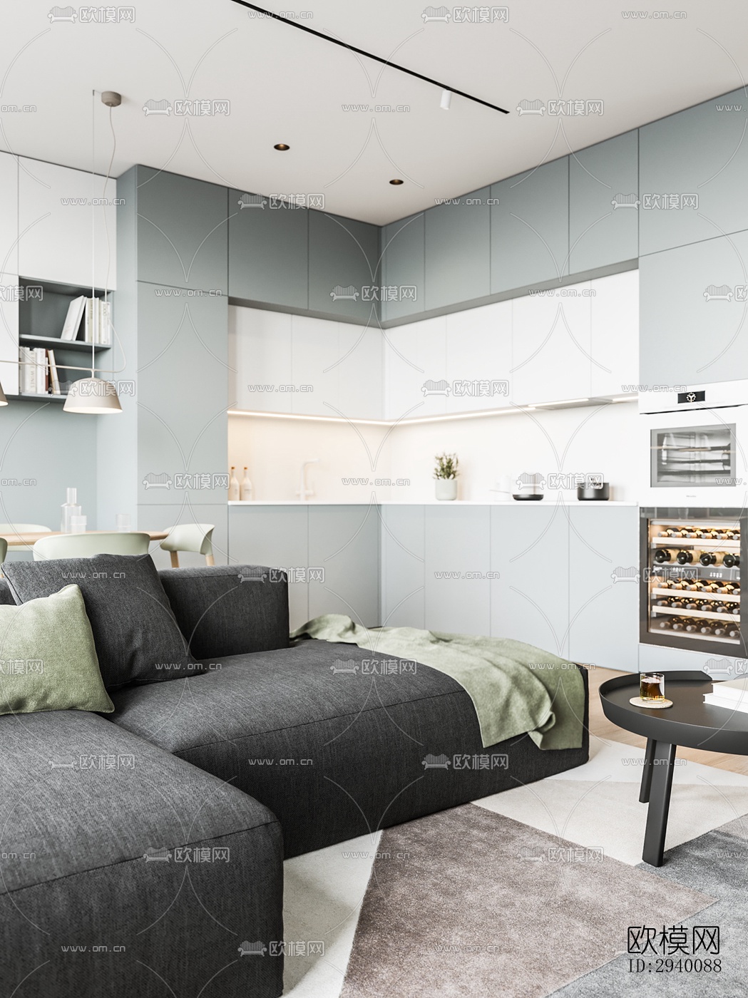 北欧平层效果图下载（渲染图1）