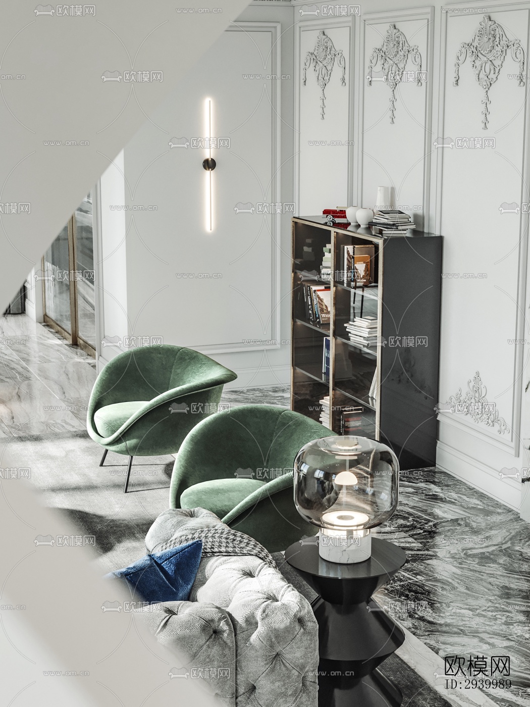 美式复式效果图下载（渲染图13）