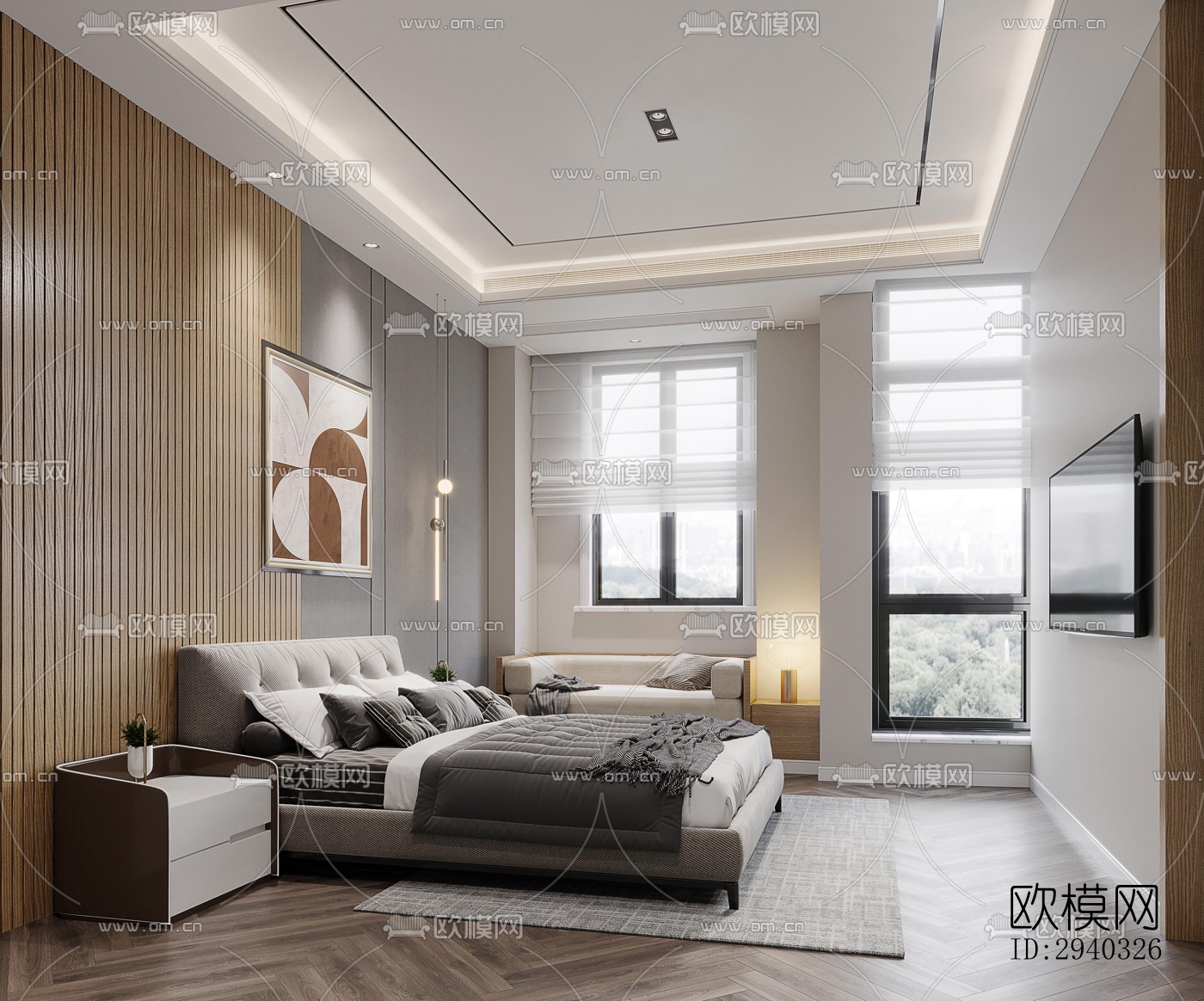 现代平层效果图下载（渲染图5）