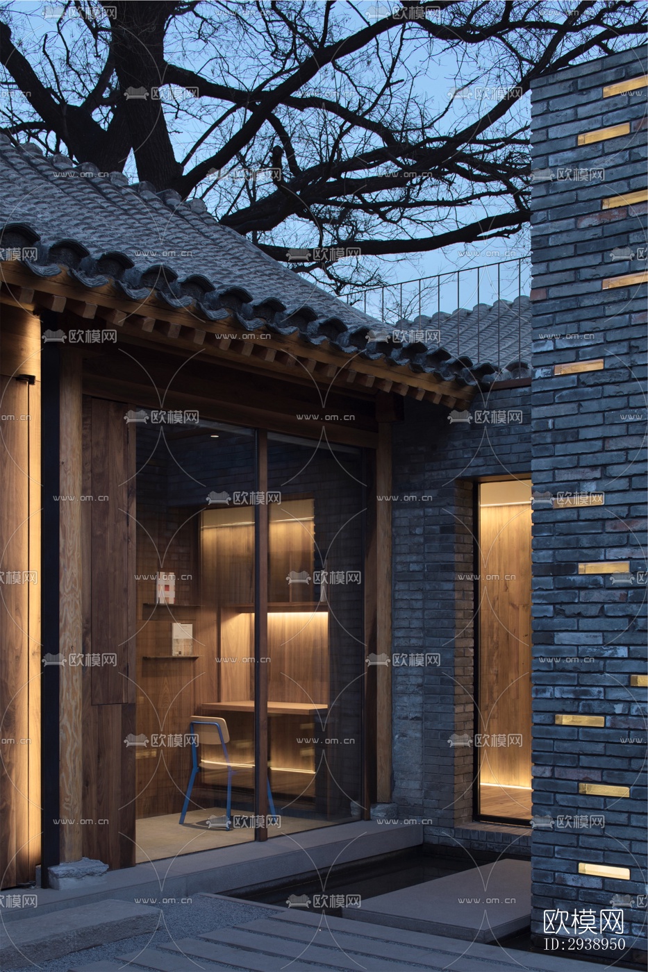 中式酒店民宿效果图下载（渲染图12）