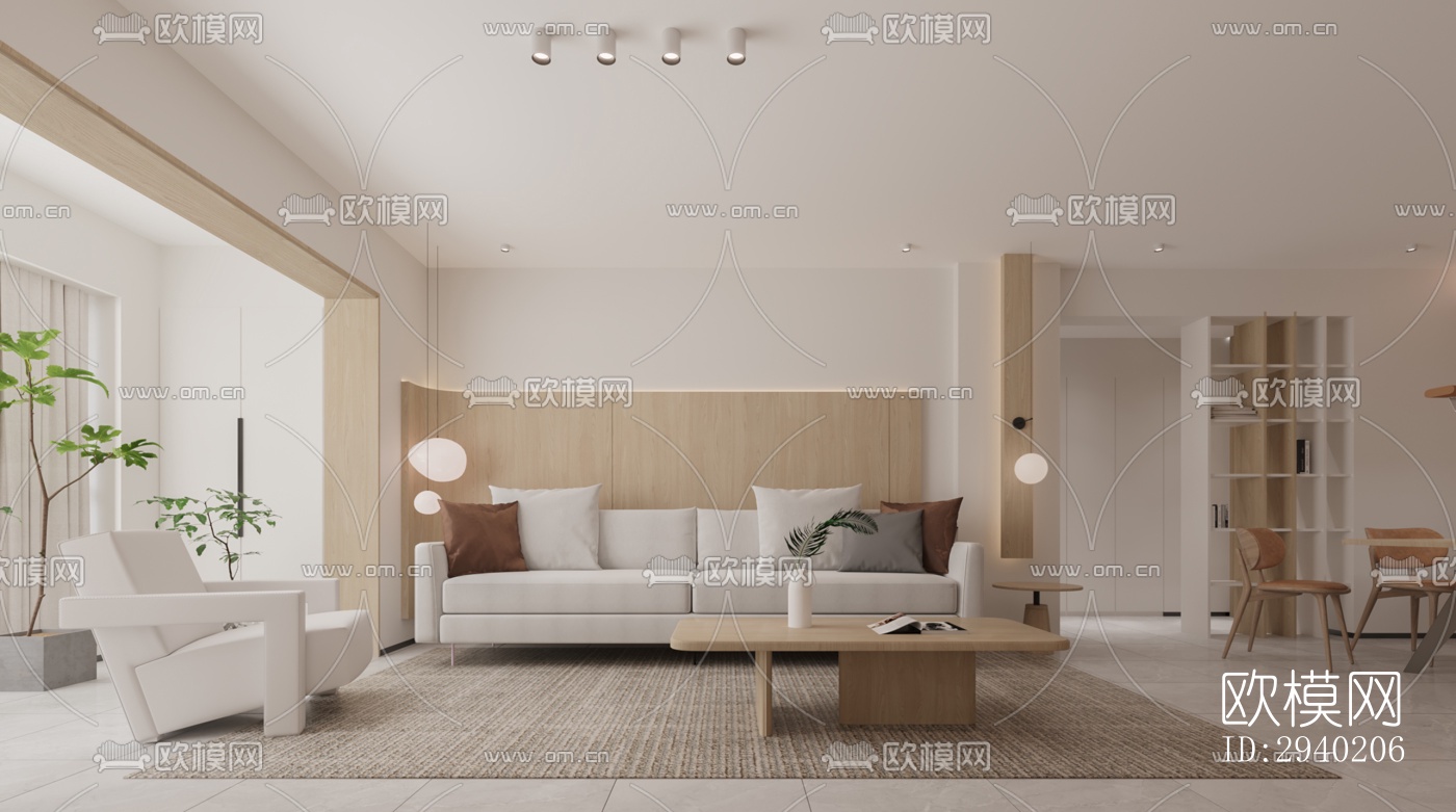 日式平层效果图下载（渲染图6）