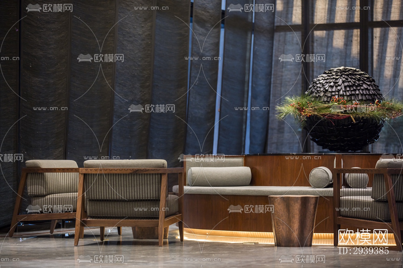 新中式酒店民宿效果图下载（渲染图12）