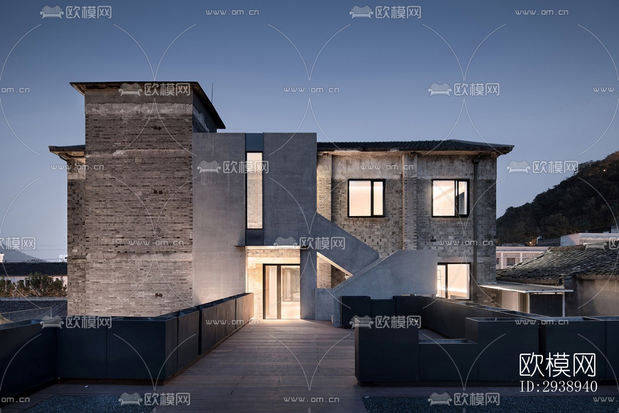 中式酒店民宿效果图下载（渲染图7）