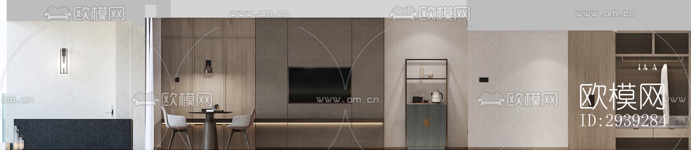 新中式酒店民宿效果图下载（渲染图4）