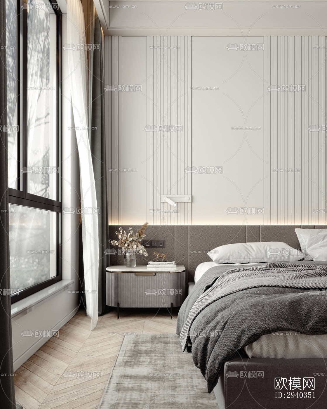 现代平层效果图下载（渲染图5）