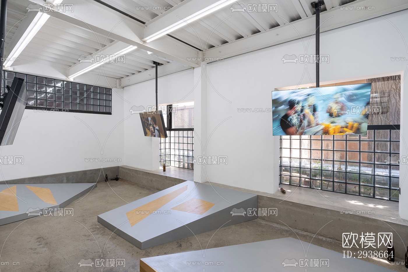 现代展览展厅效果图下载（渲染图3）