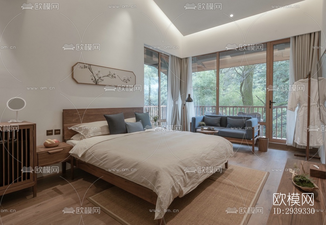 新中式酒店民宿效果图下载（渲染图5）