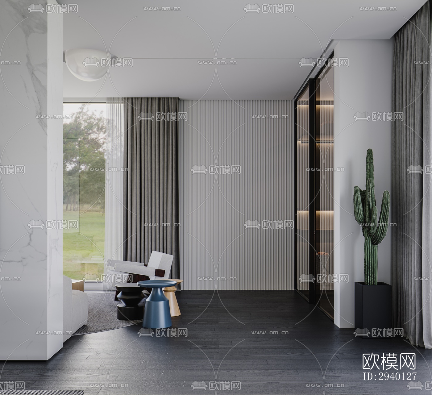 后现代平层效果图下载（渲染图5）