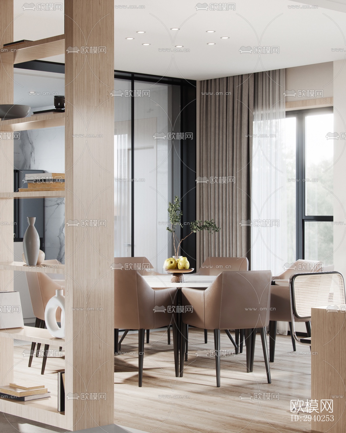 现代平层效果图下载（渲染图9）