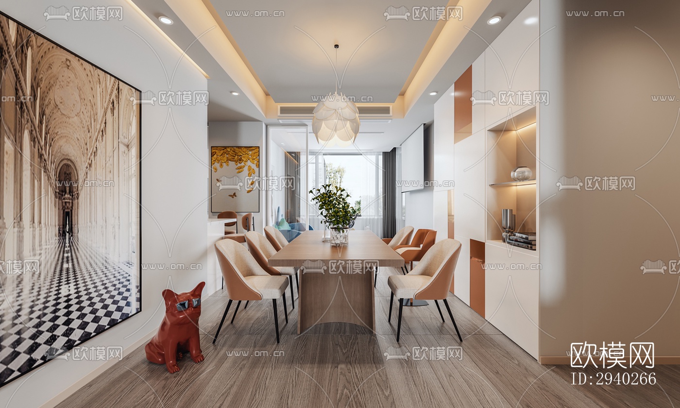 现代平层效果图下载（渲染图5）