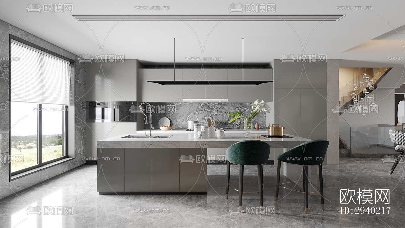 欧式平层效果图下载（渲染图6）