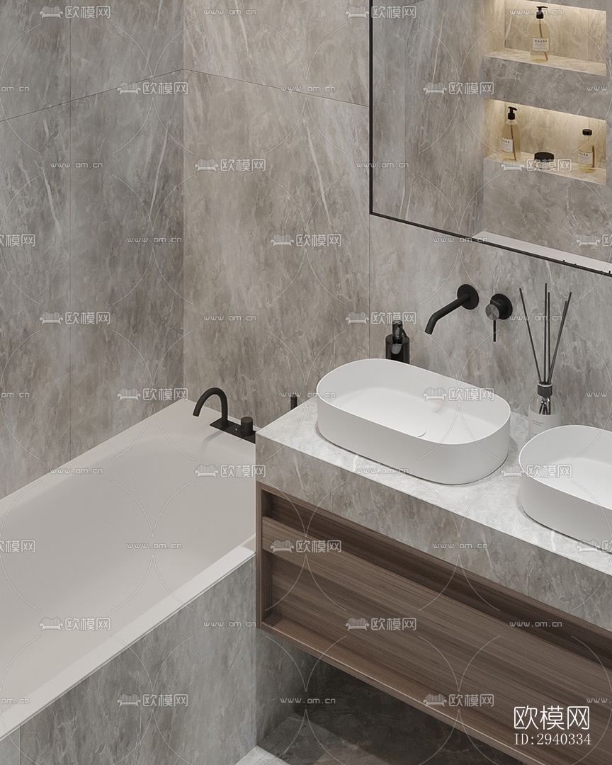 现代平层效果图下载（渲染图11）