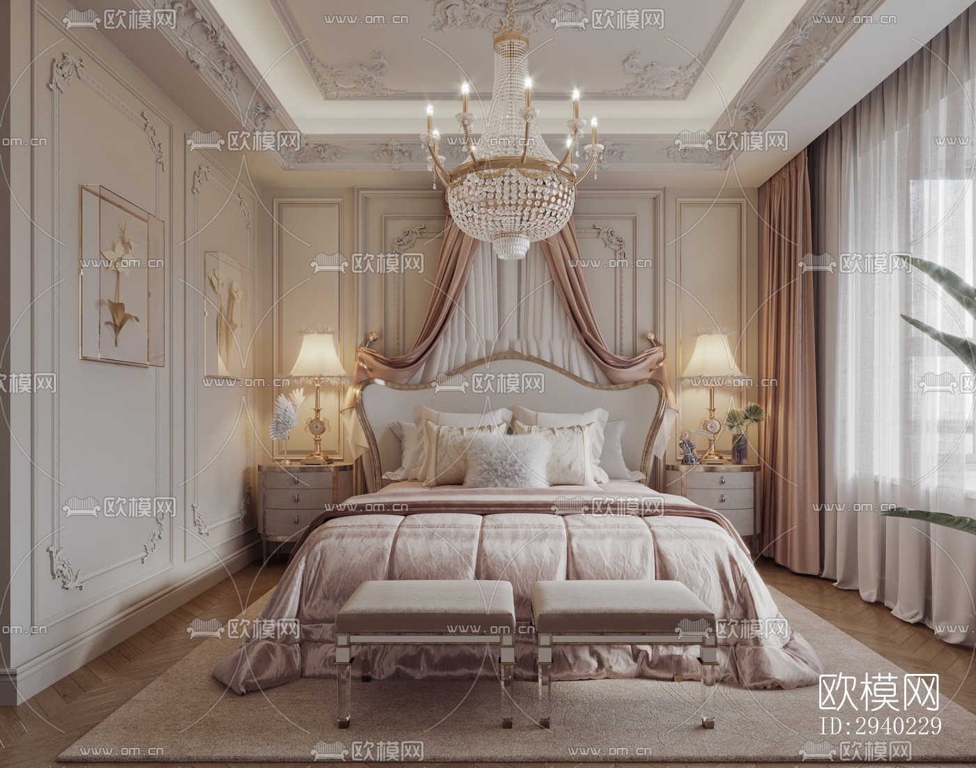 法式平层效果图下载（渲染图10）