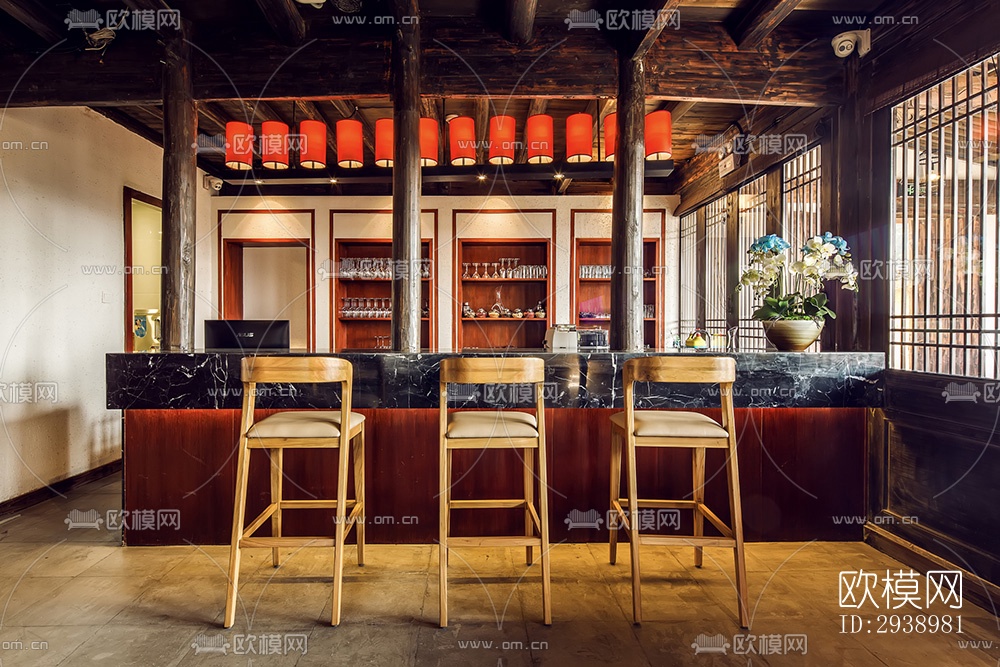 中式酒店民宿效果图下载（渲染图11）