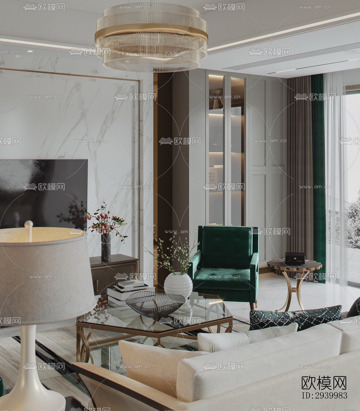 美式复式效果图下载（渲染图7）