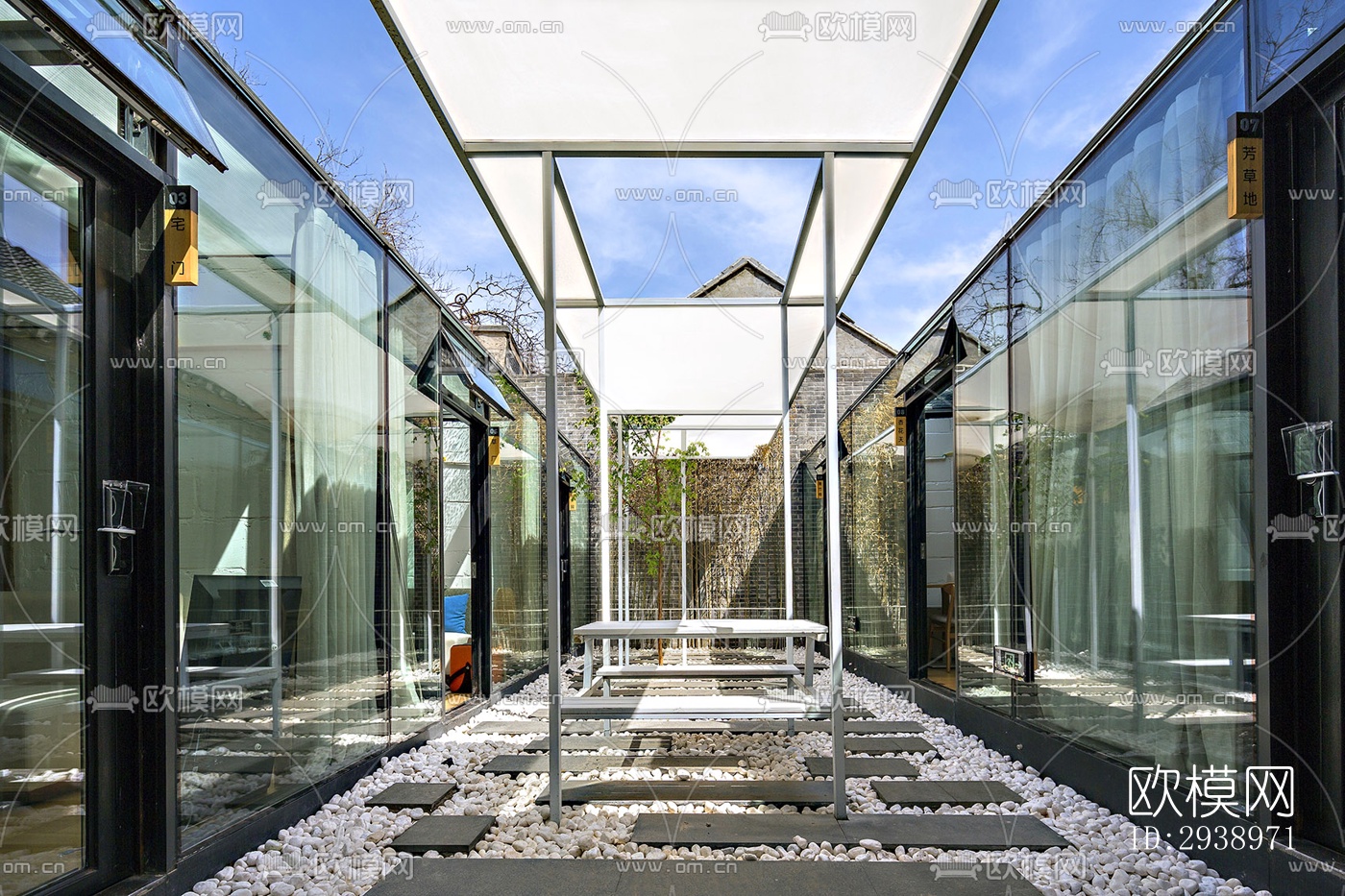 中式酒店民宿效果图下载（渲染图5）