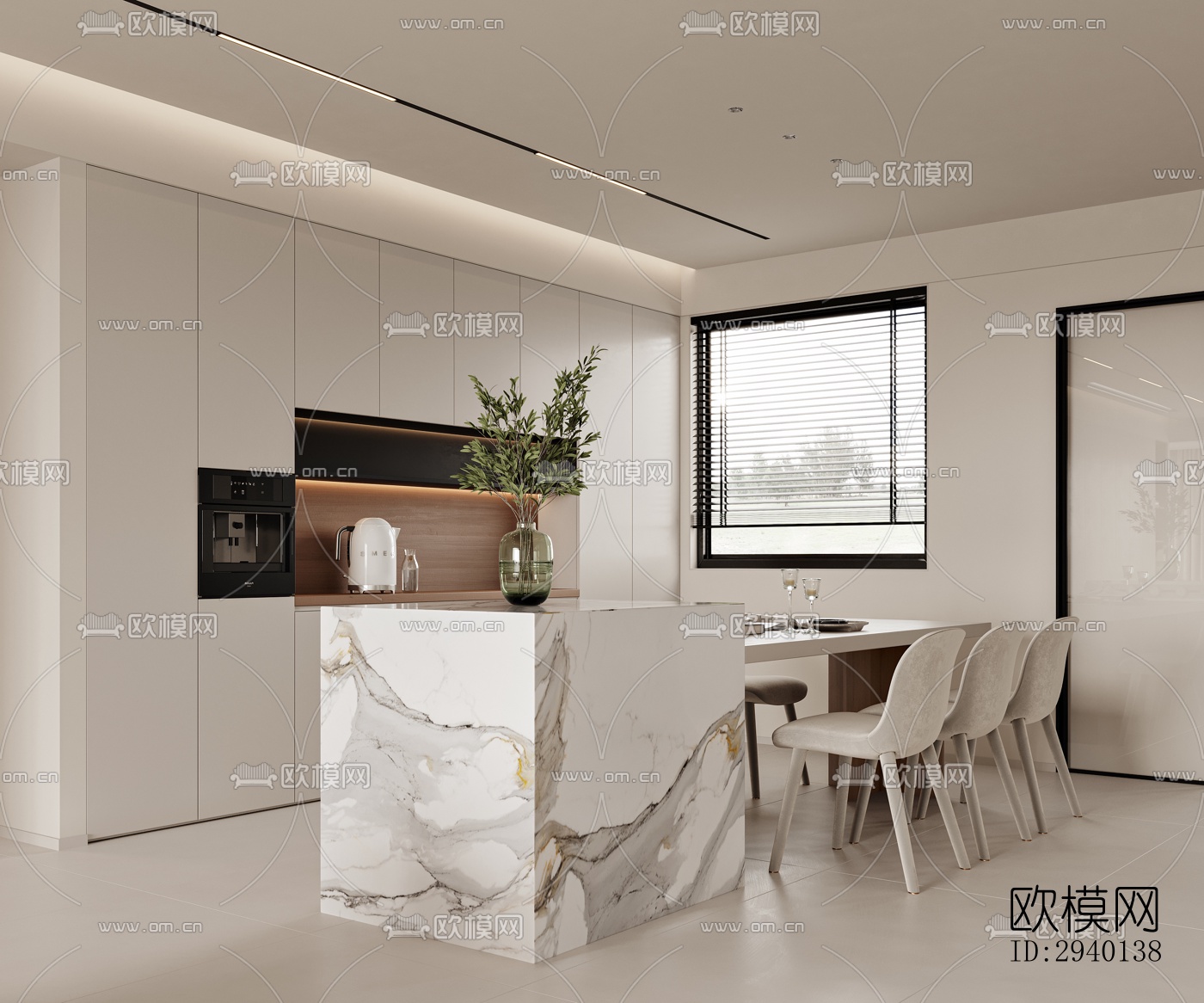 奶油风平层效果图下载（渲染图10）