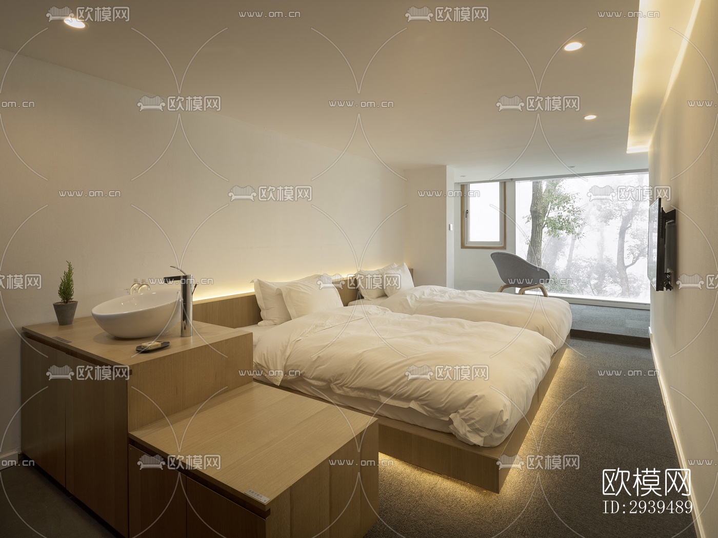 现代酒店民宿效果图下载（渲染图8）