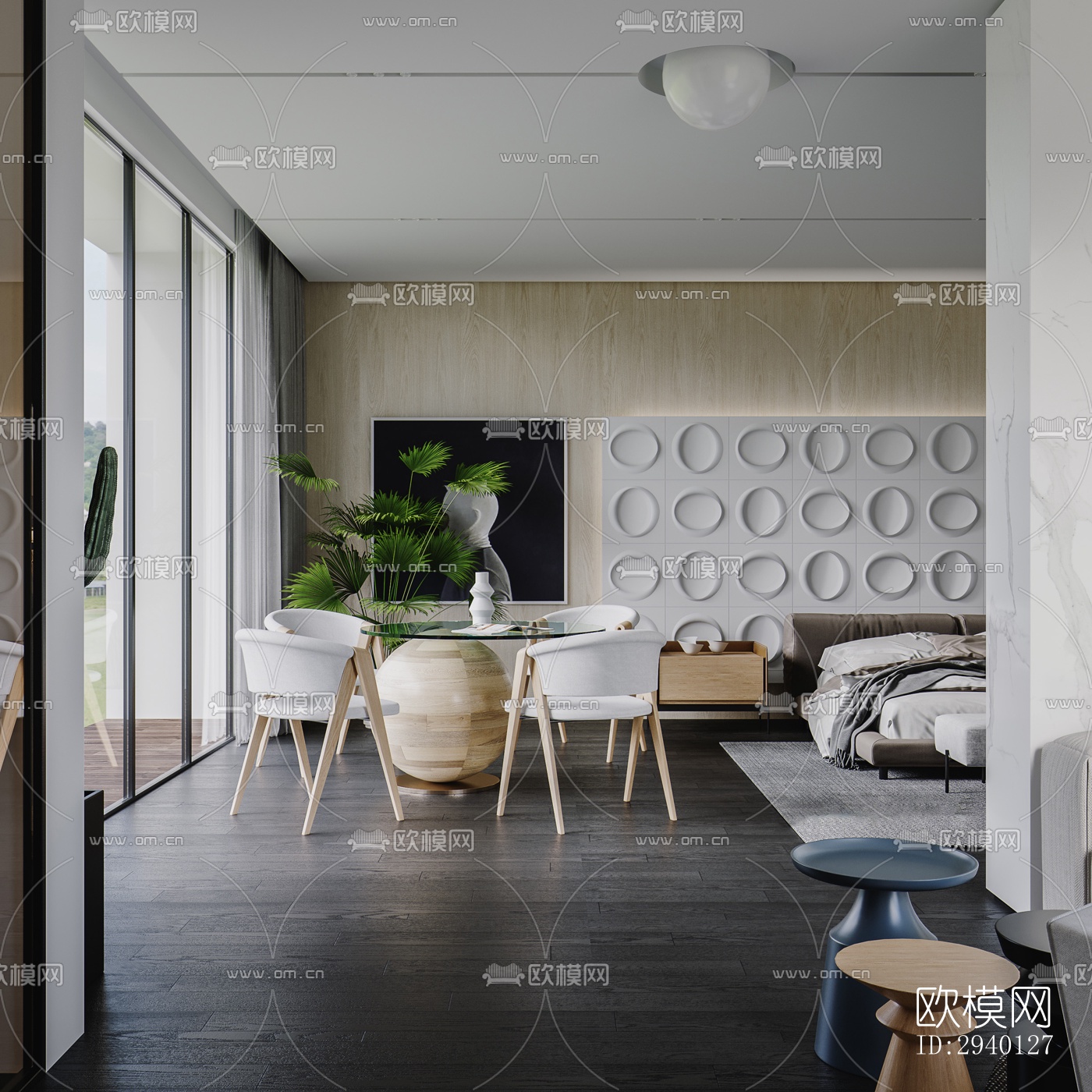 后现代平层效果图下载（渲染图3）