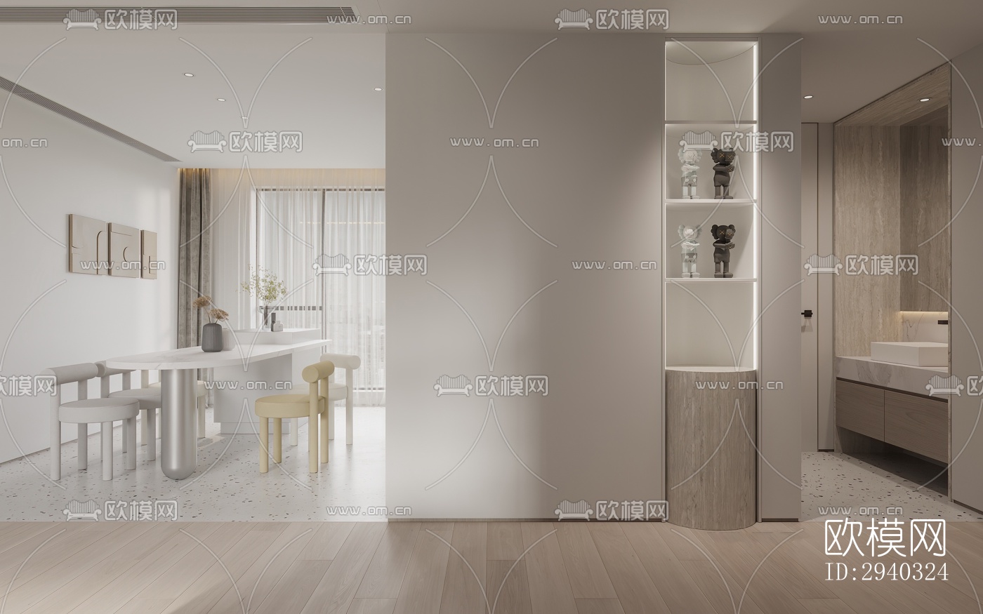 现代平层效果图下载（渲染图16）