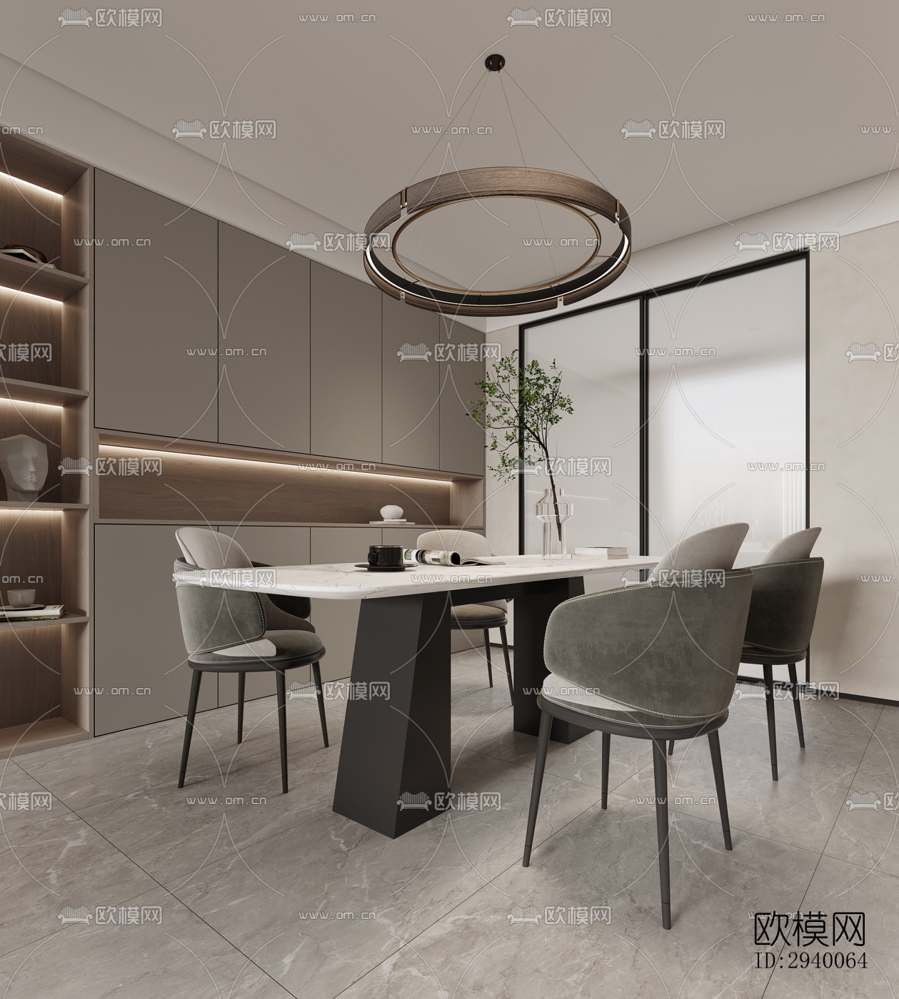 侘寂平层效果图下载（渲染图4）