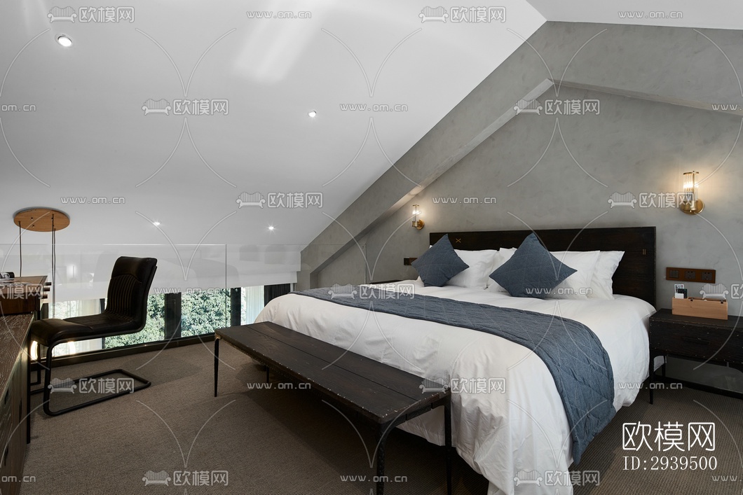 现代酒店民宿效果图下载（渲染图2）