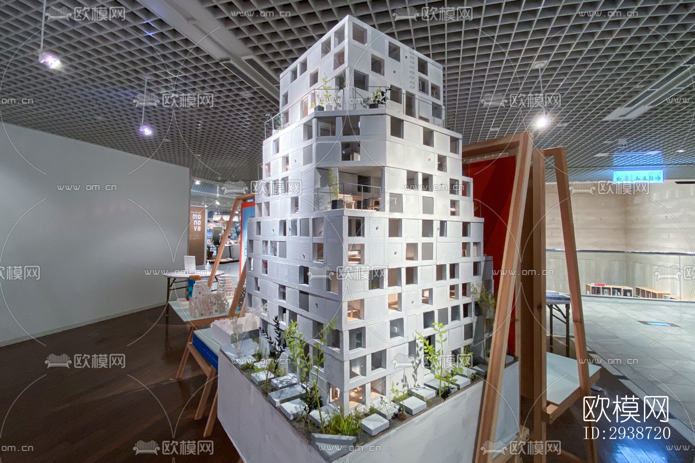 现代展览展厅效果图下载（渲染图2）