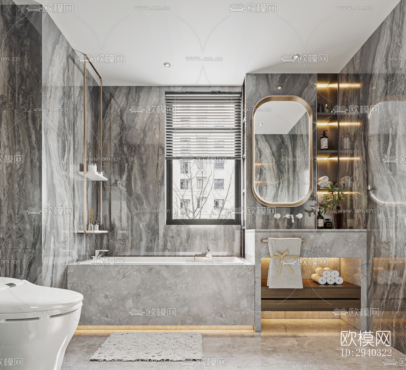 现代平层效果图下载（渲染图9）