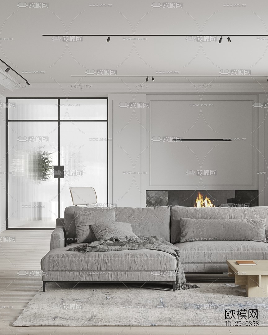 现代平层效果图下载（渲染图5）