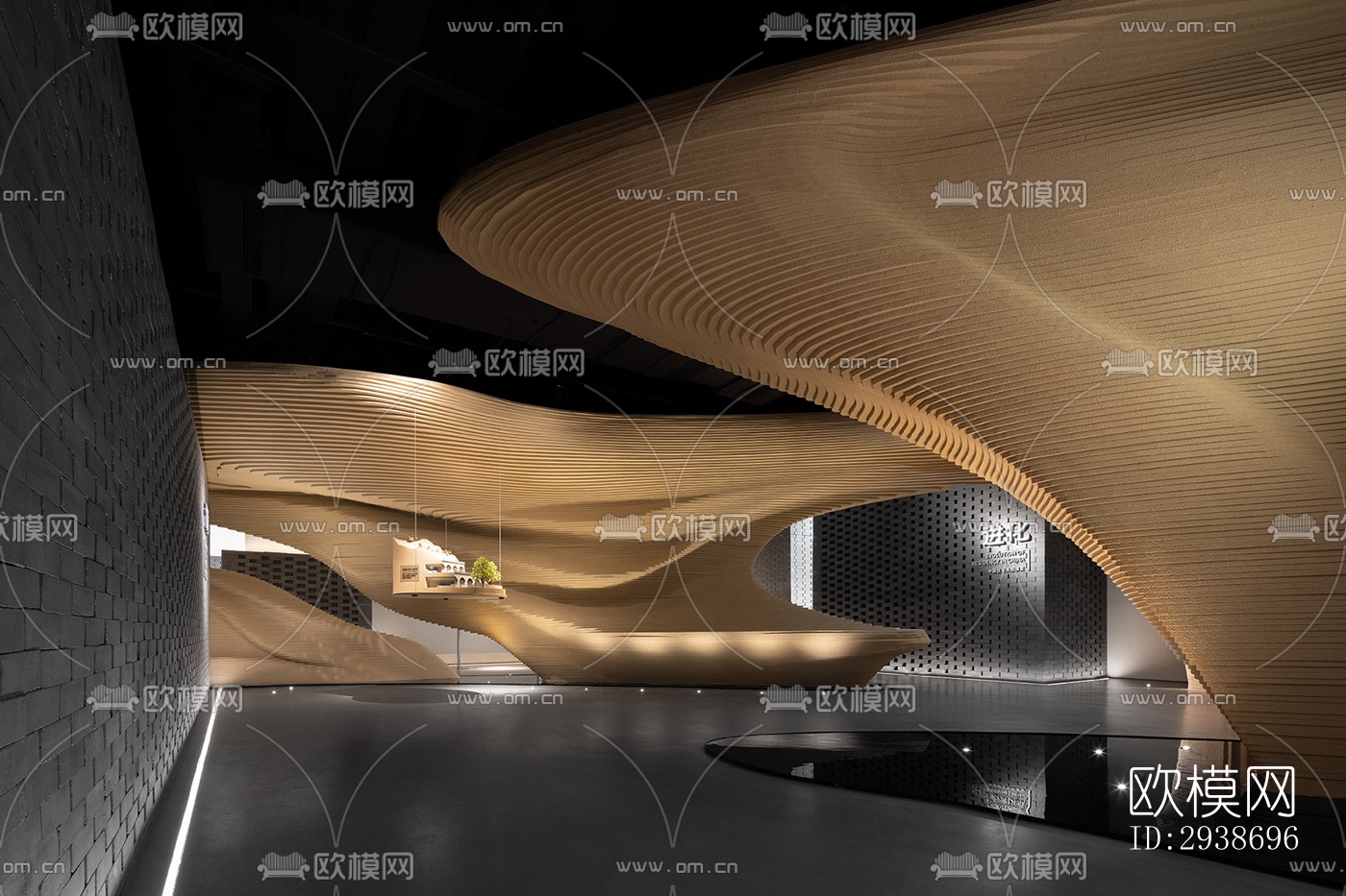 现代展览展厅效果图下载（渲染图2）