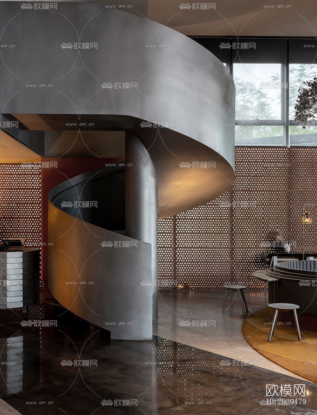 现代酒店民宿效果图下载（渲染图1）