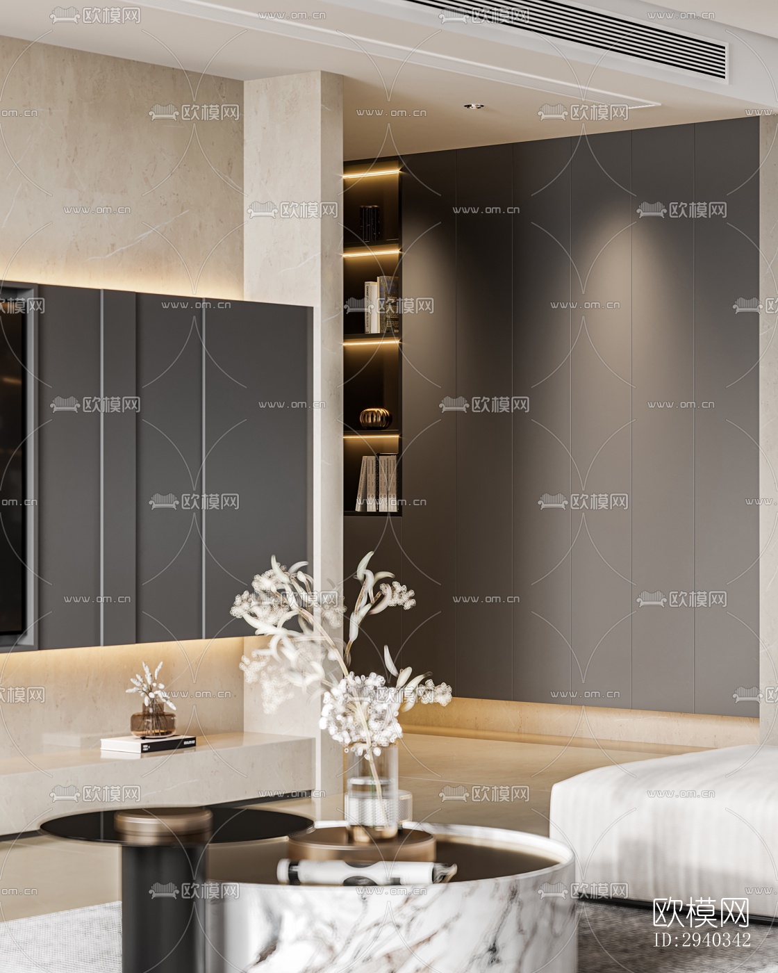 现代平层效果图下载（渲染图9）