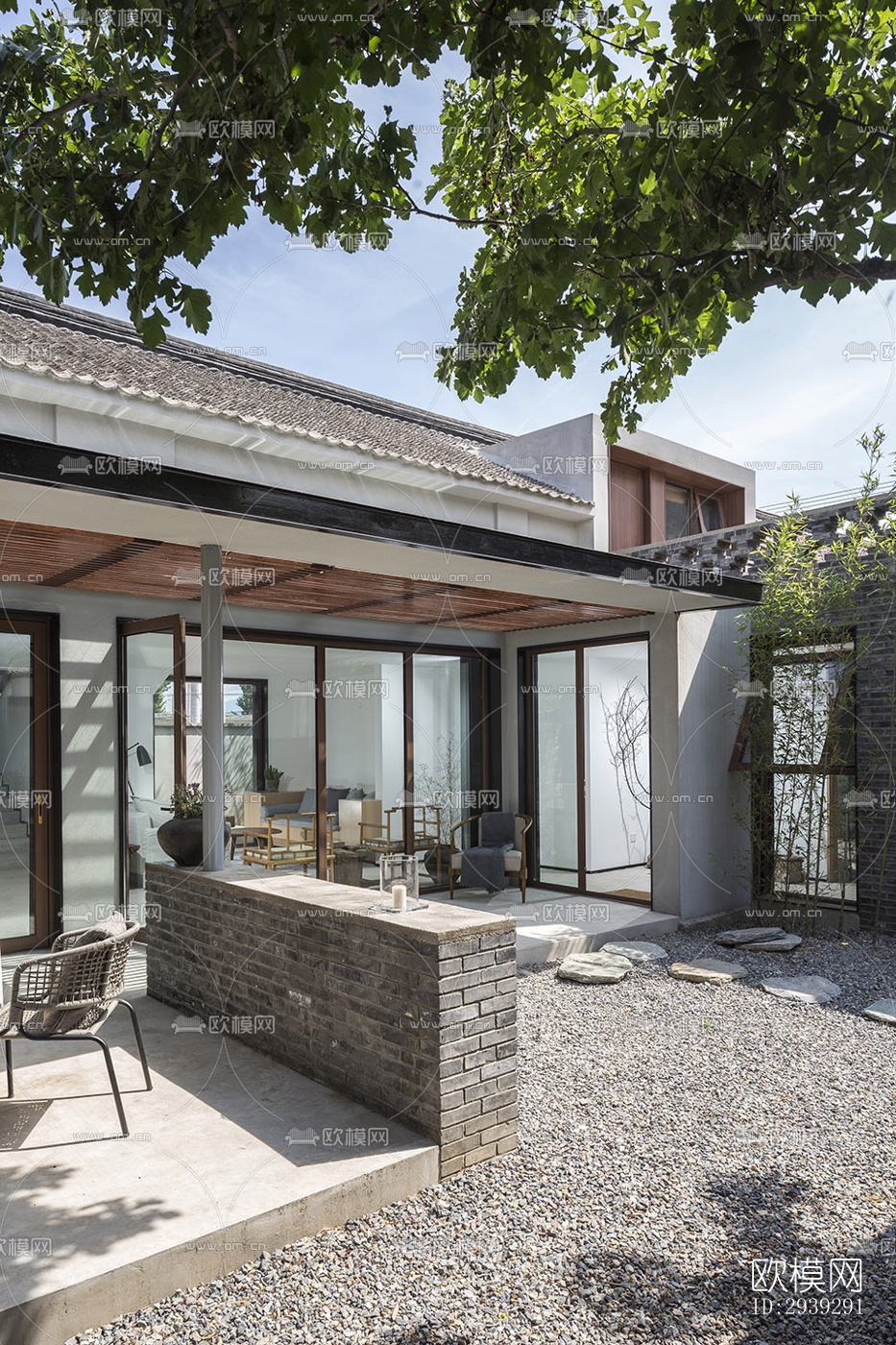 新中式酒店民宿效果图下载（渲染图16）