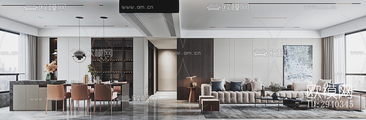 现代平层效果图下载（渲染图11）