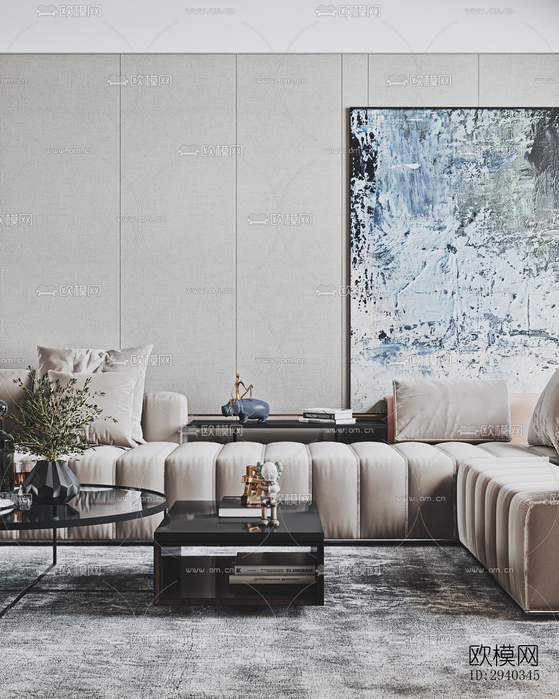 现代平层效果图下载（渲染图18）