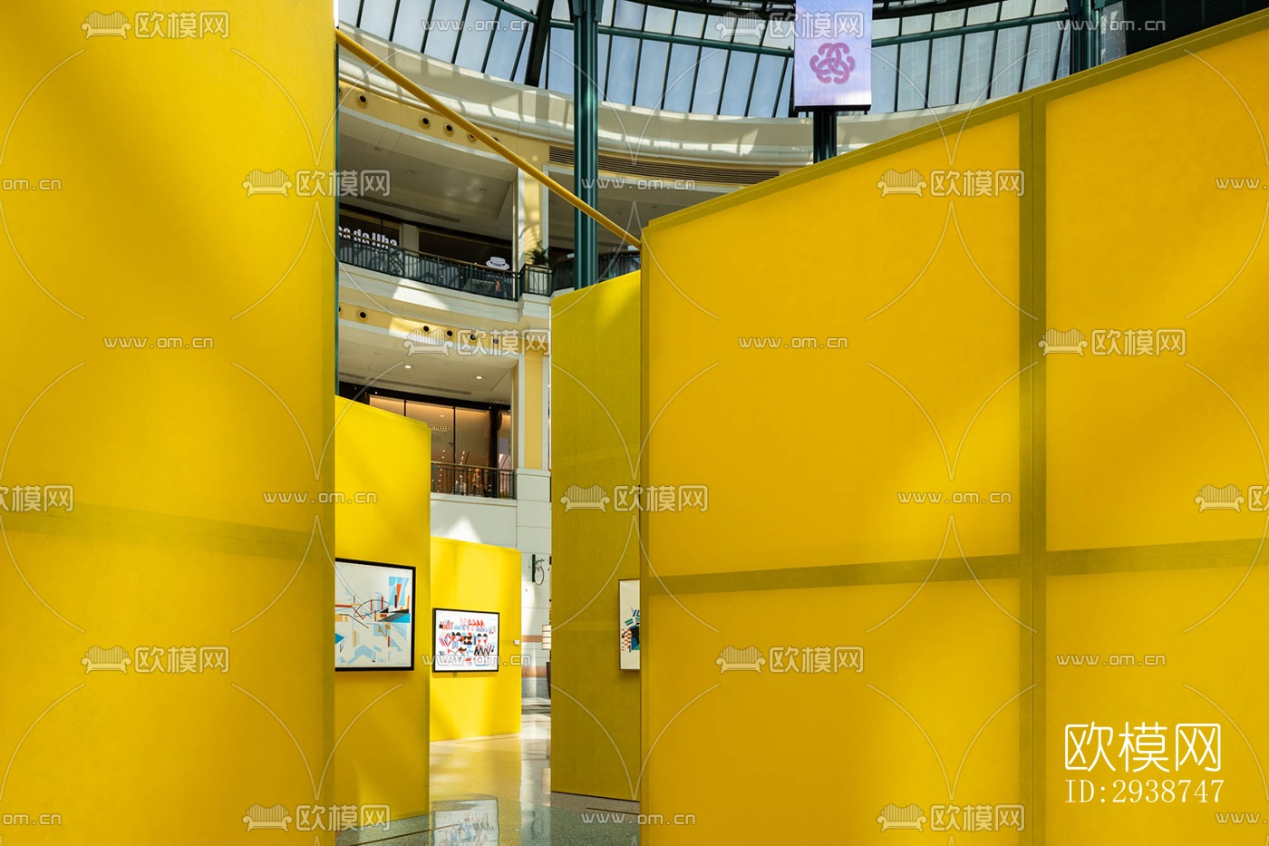 现代展览展厅效果图下载（渲染图6）