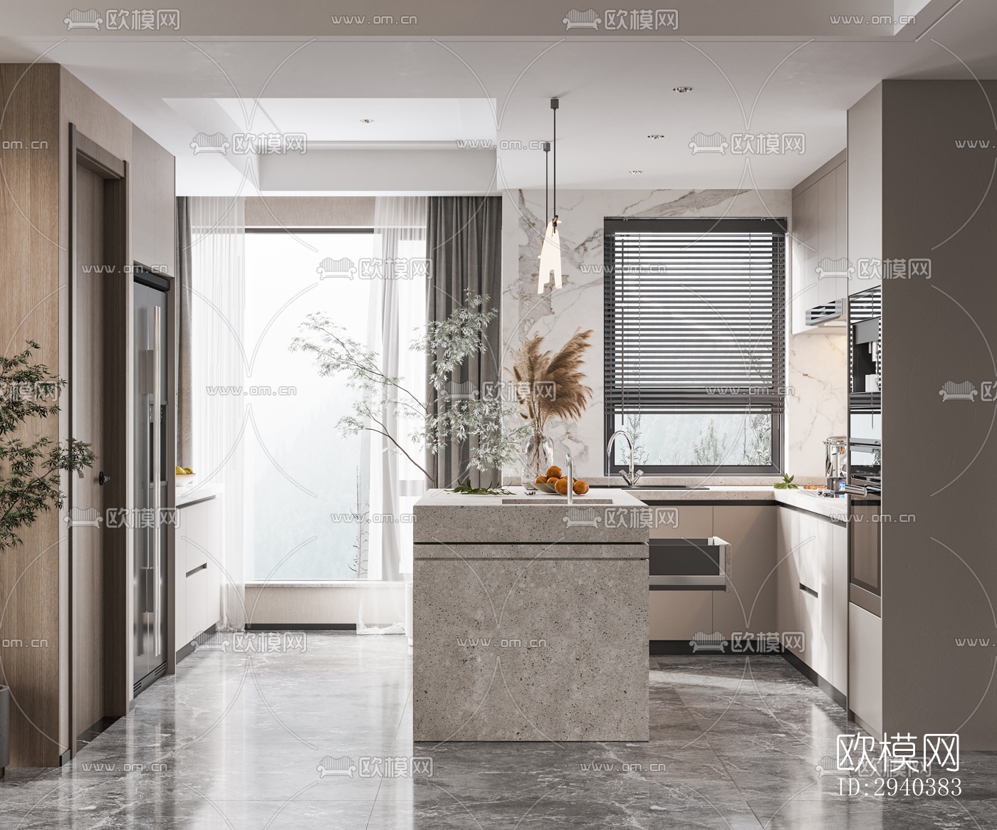 现代平层效果图下载（渲染图4）