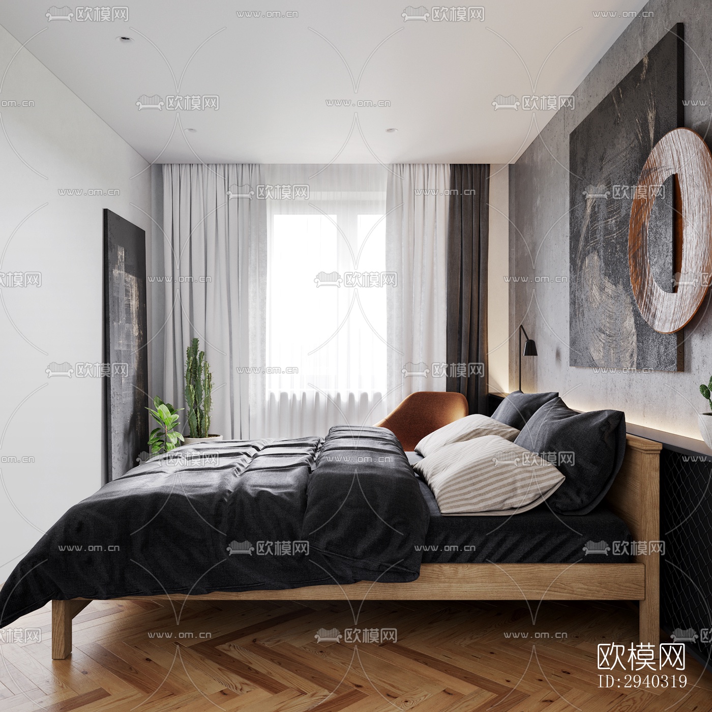 现代平层效果图下载（渲染图11）