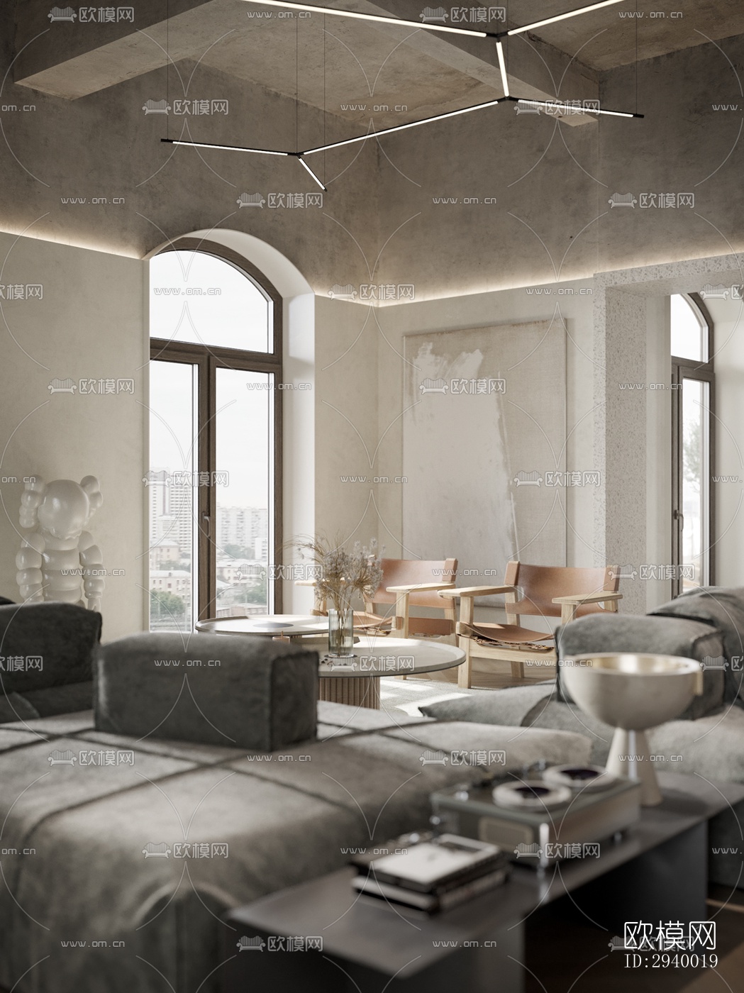 侘寂平层效果图下载（渲染图1）