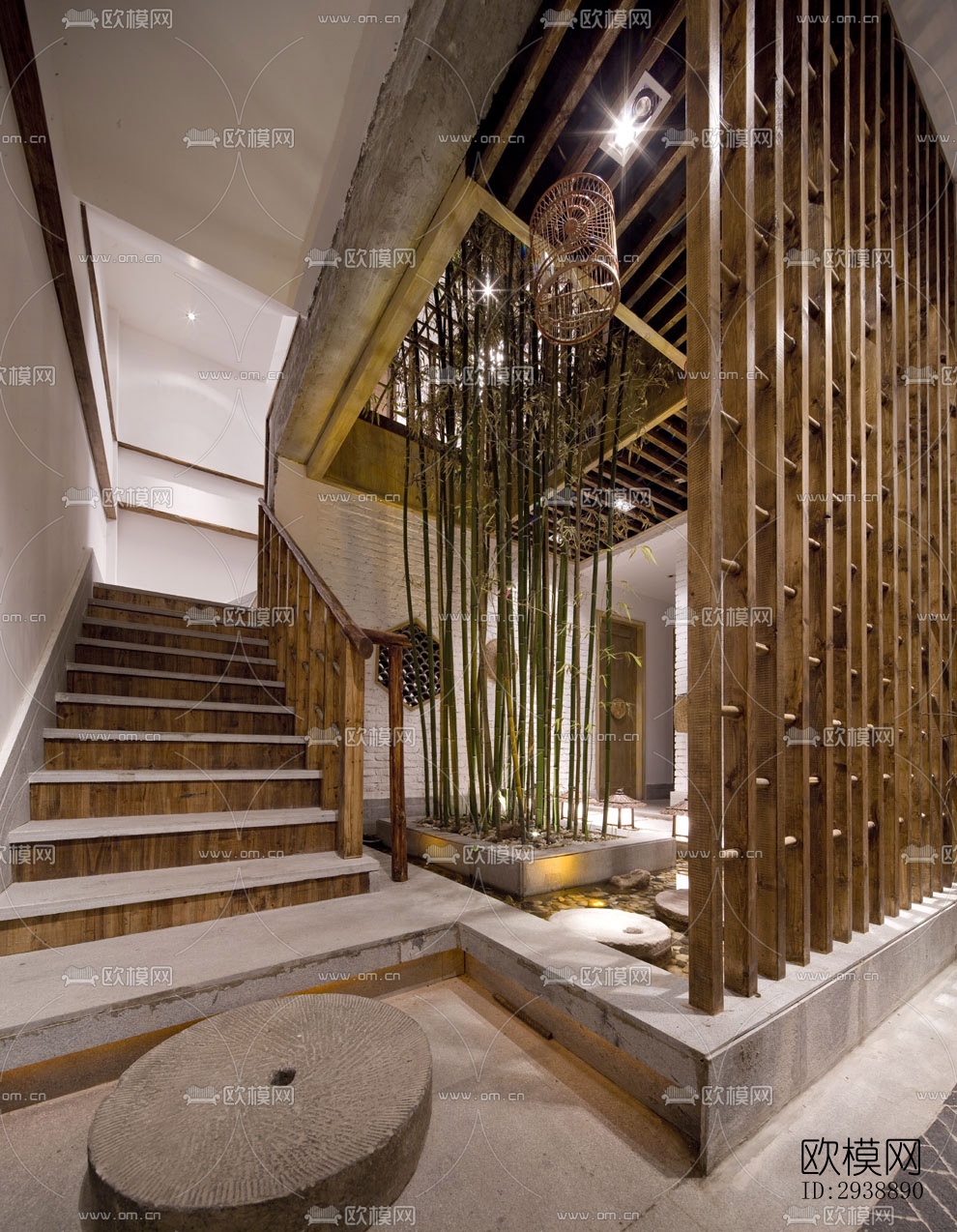 中式酒店民宿效果图下载（渲染图10）