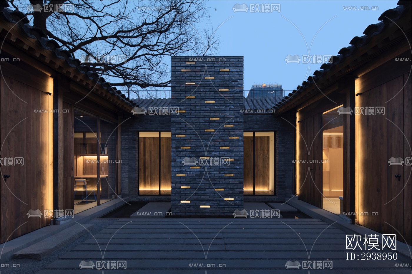 中式酒店民宿效果图下载（渲染图13）