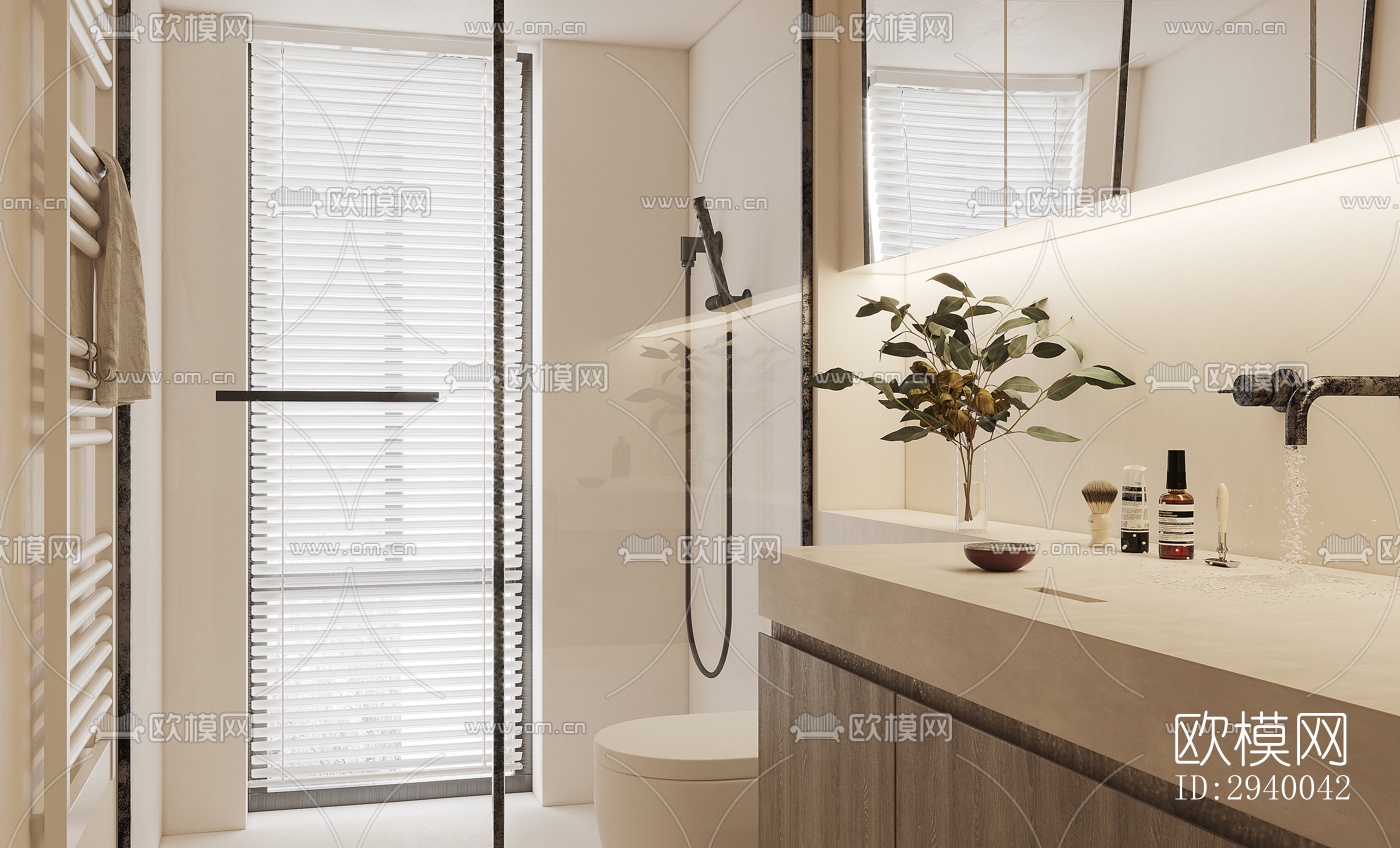 侘寂平层效果图下载（渲染图7）