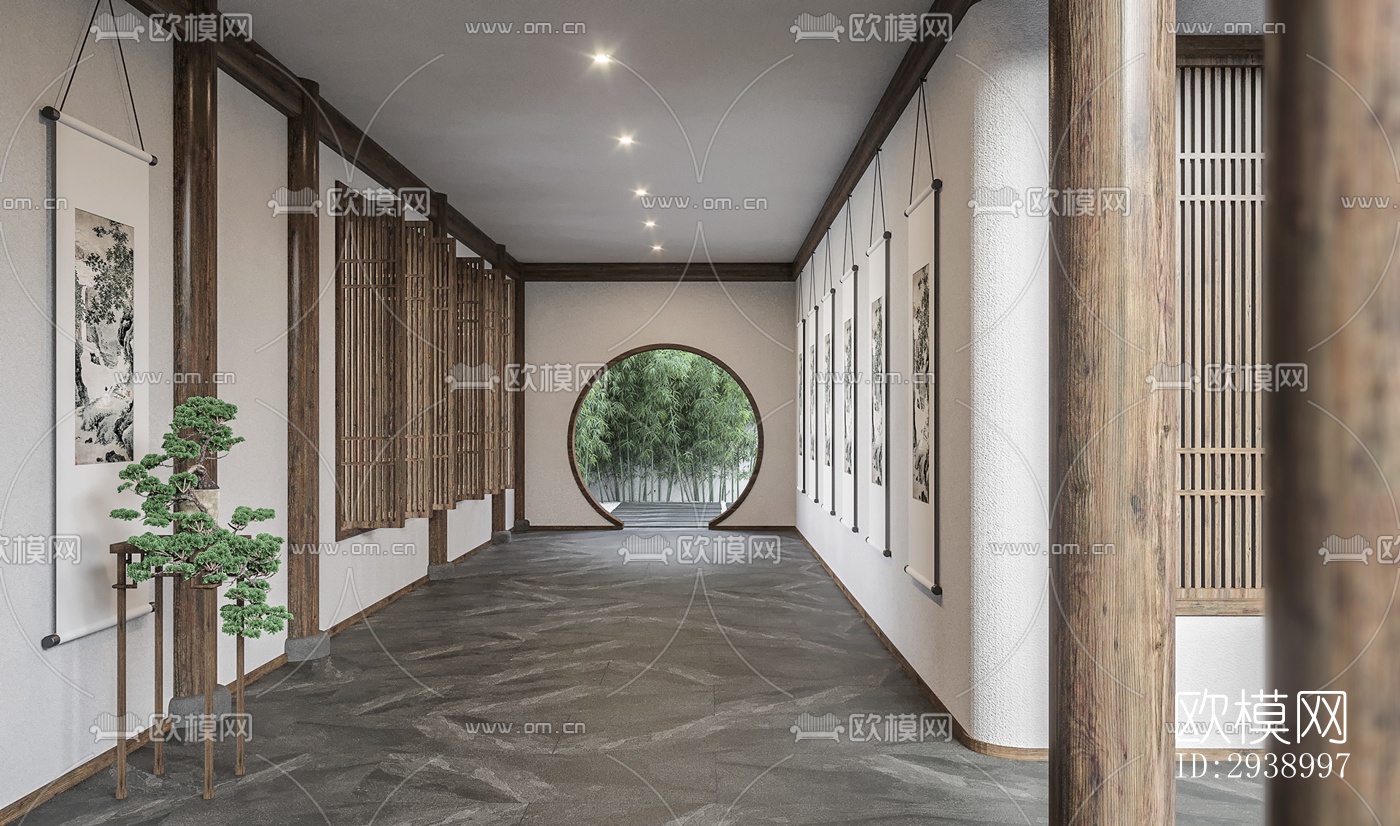 中式酒店民宿效果图下载（渲染图17）