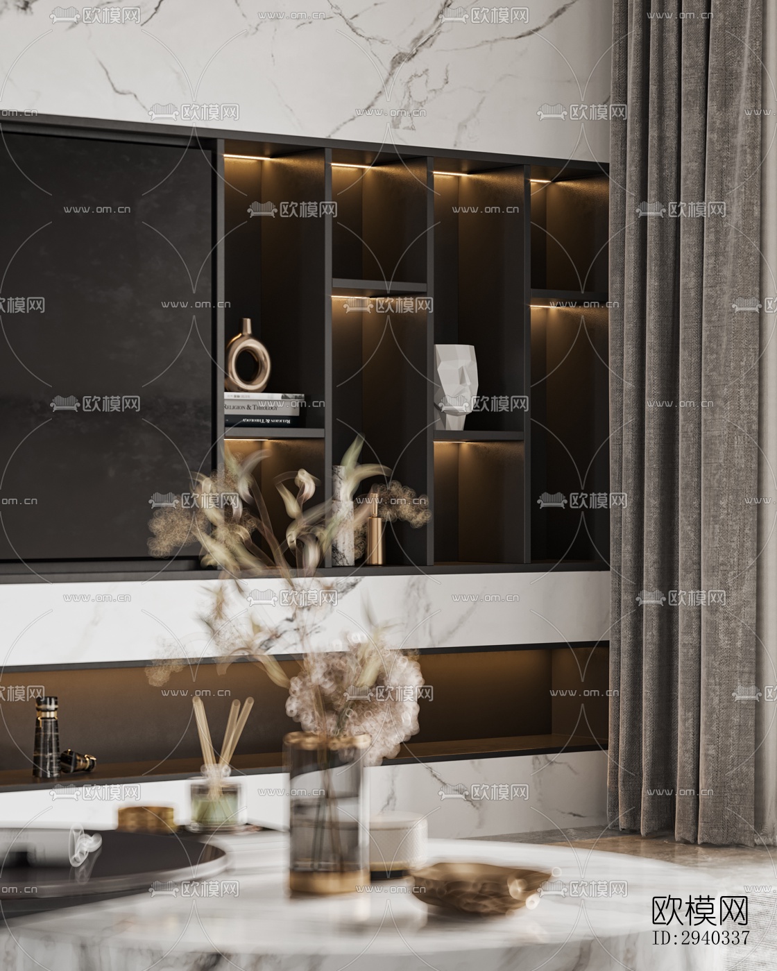 现代平层效果图下载（渲染图8）