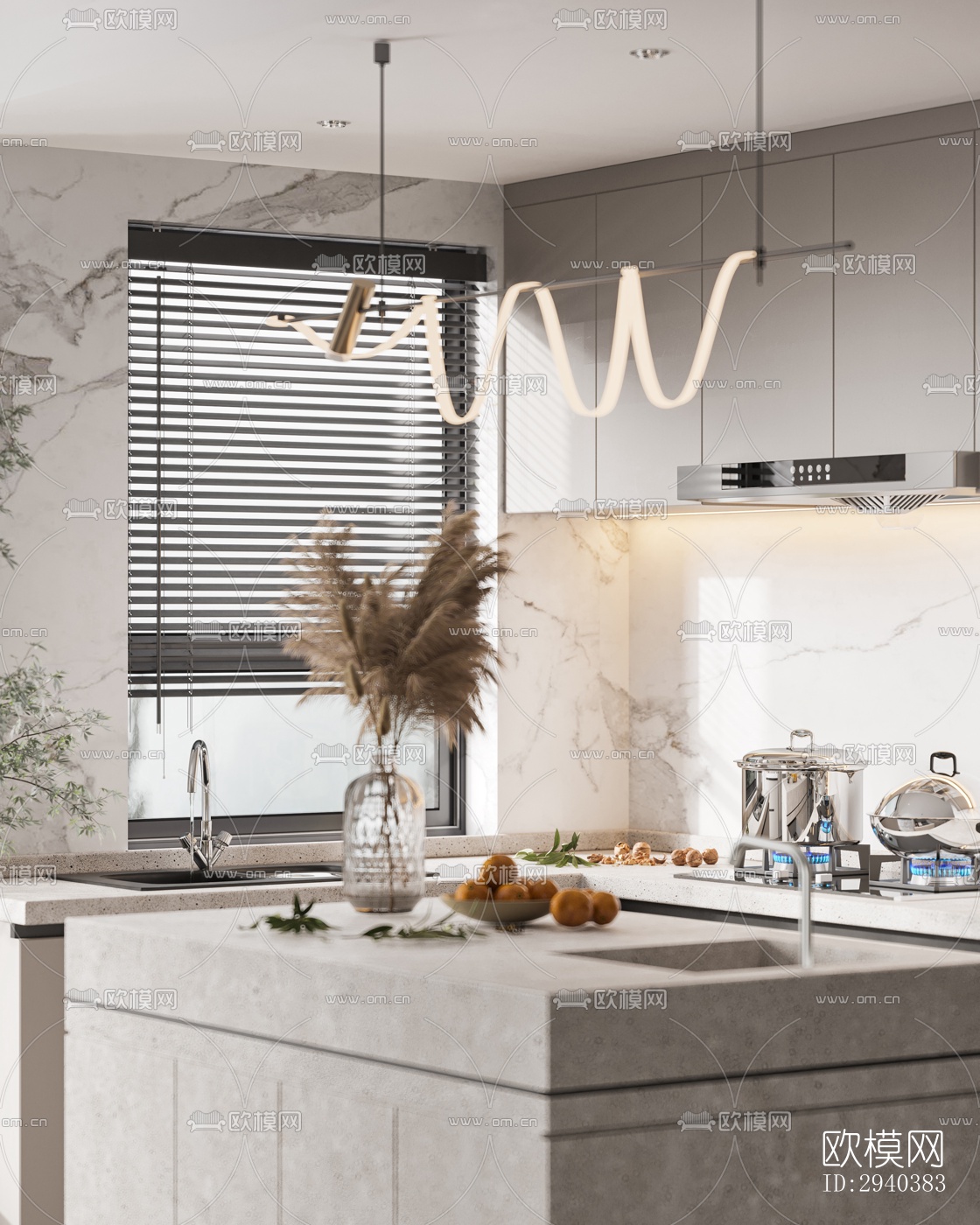 现代平层效果图下载（渲染图8）