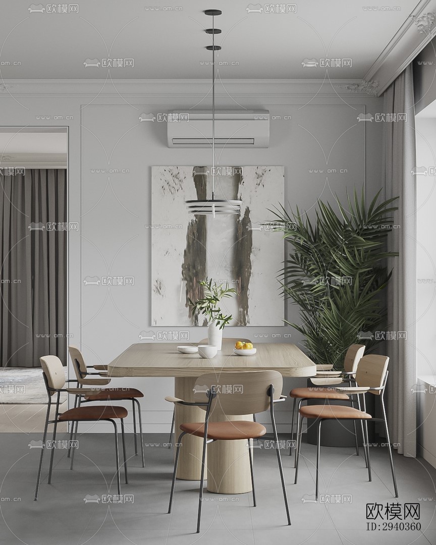 现代平层效果图下载（渲染图1）