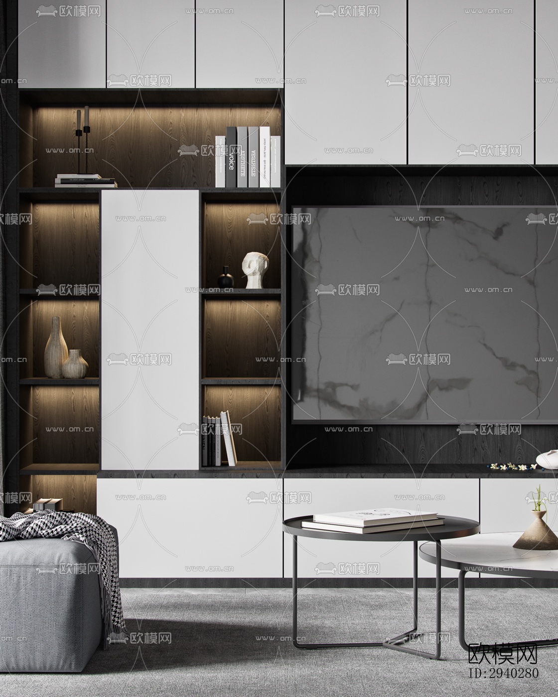 现代平层效果图下载（渲染图8）