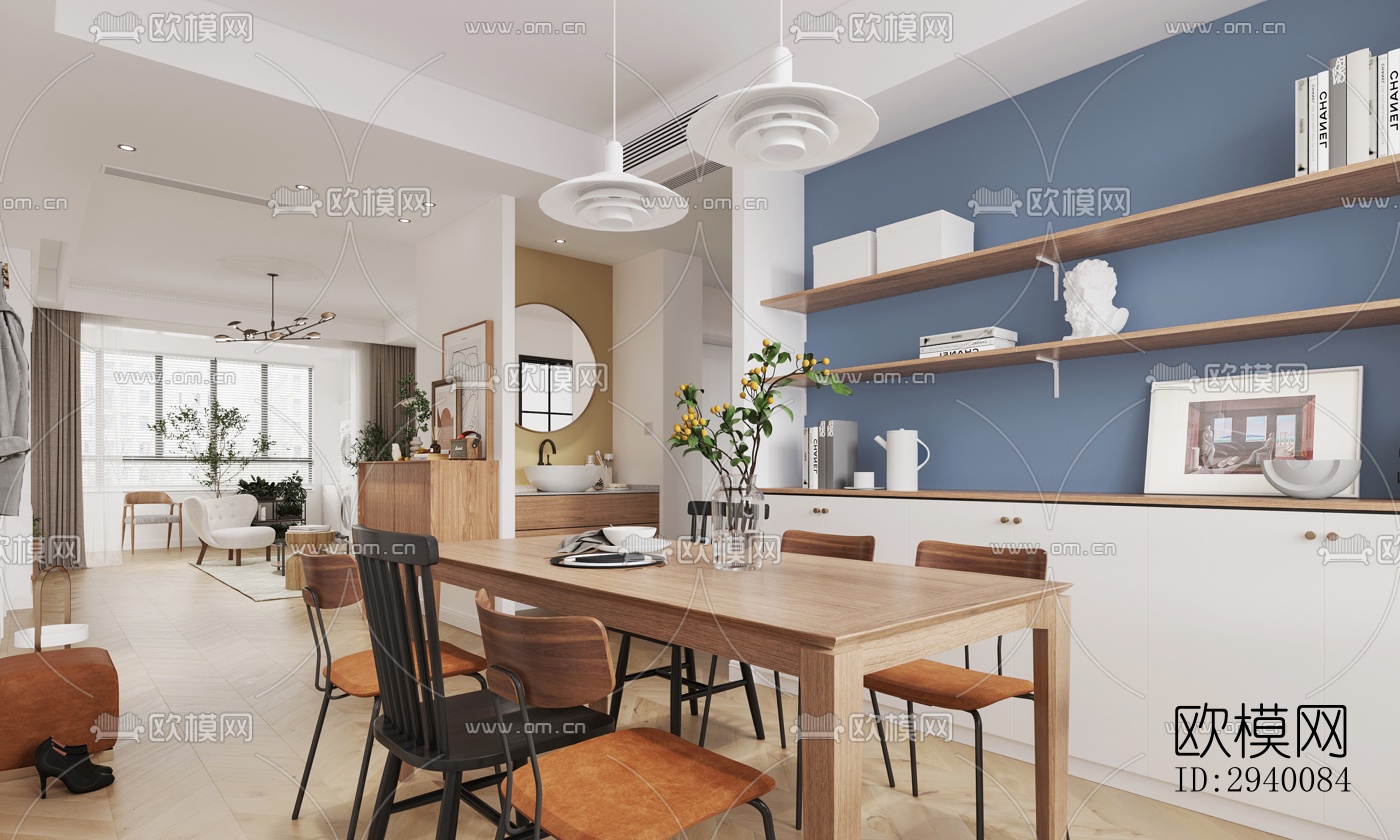 北欧平层效果图下载（渲染图6）