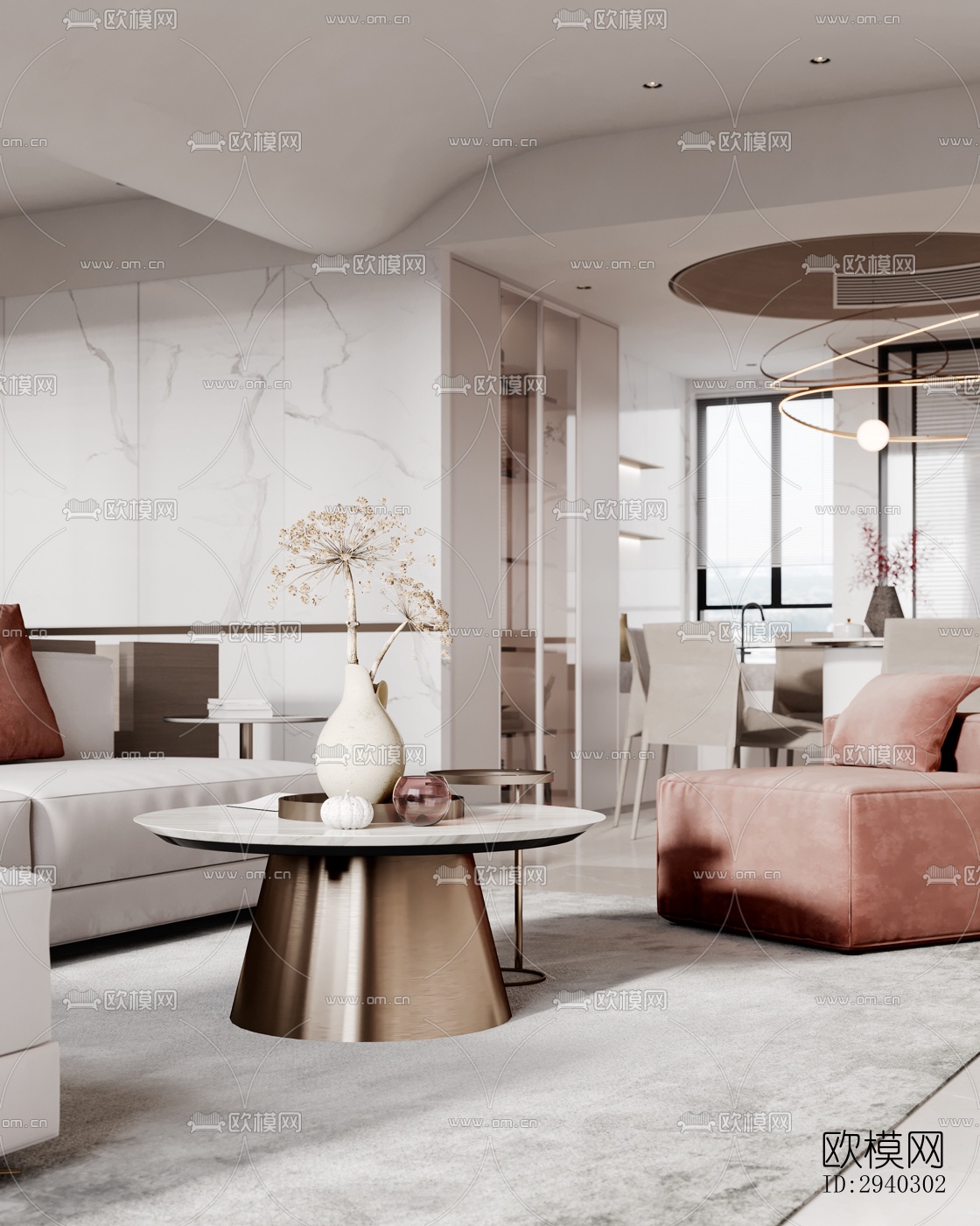 现代平层效果图下载（渲染图7）